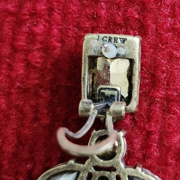 J.Crew Statement Clip-On Earrings With Crystals & Green Accents - Picture 4 of 8